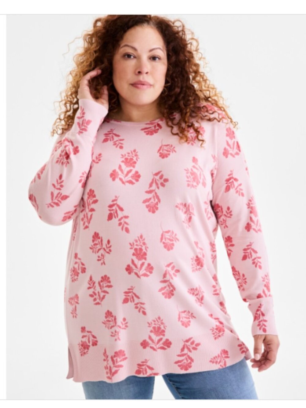 Style & Co Plus Size Printed Tunic Sweater